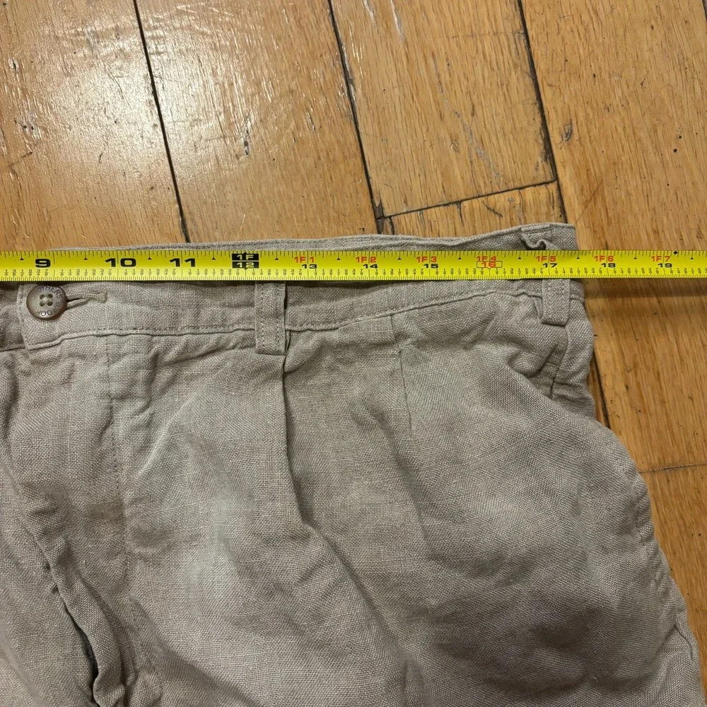 Brooks Brothers 100% Linen Pants Men 36x29 Gray Pleated Cuffed Ivy Trad Prep